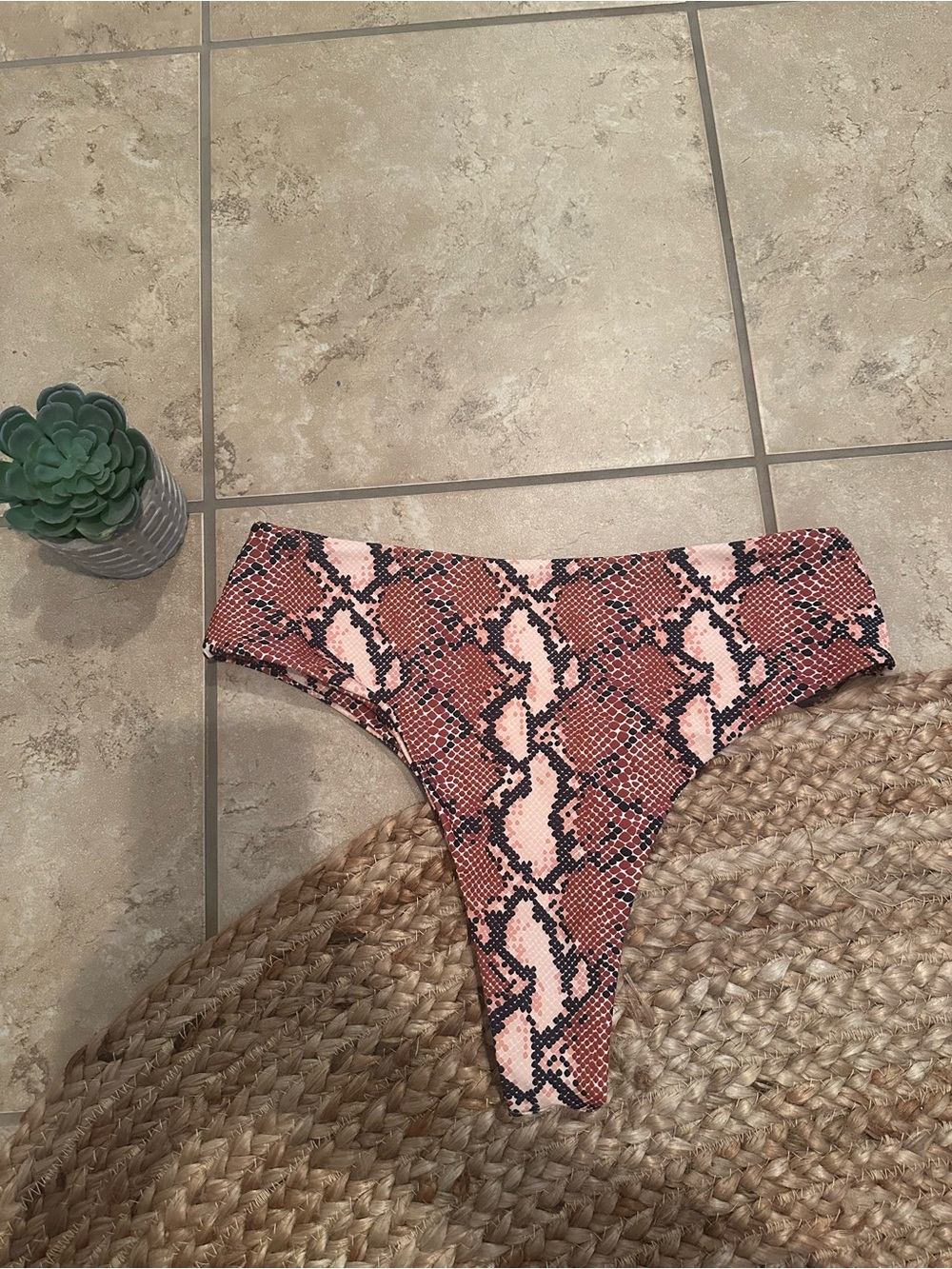 HIGH WAISTED SNAKE BIKINI BOTTOMS